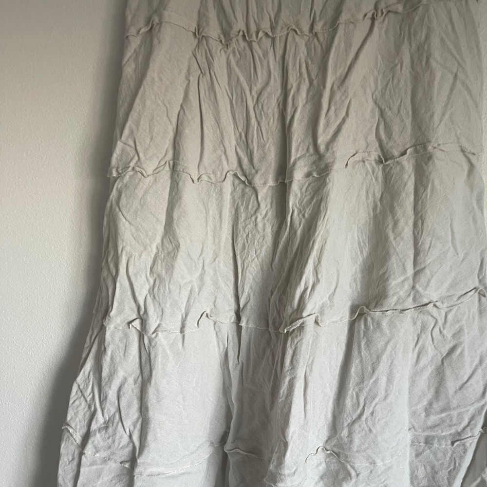 Vintage Christopher and‎ Banks Tiered Beige Linen Midi Skirt Size 8 - Picture 12 of 12